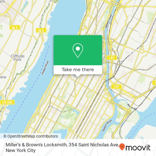 Mapa de Miller's & Brown's Locksmith, 354 Saint Nicholas Ave