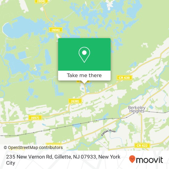 Mapa de 235 New Vernon Rd, Gillette, NJ 07933