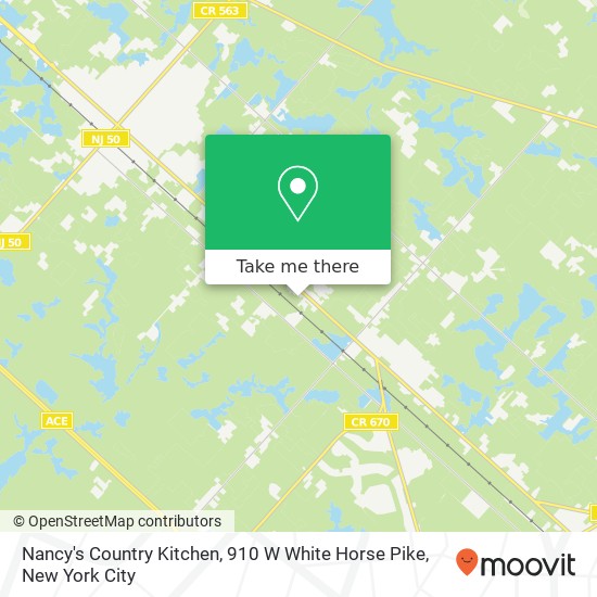 Mapa de Nancy's Country Kitchen, 910 W White Horse Pike