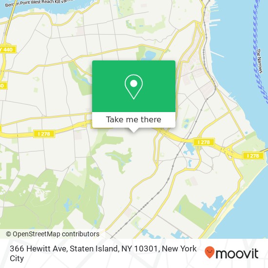 Mapa de 366 Hewitt Ave, Staten Island, NY 10301