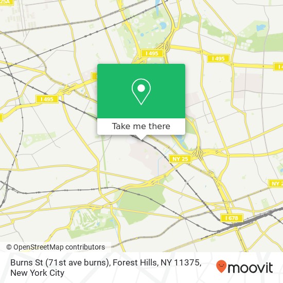 Mapa de Burns St (71st ave burns), Forest Hills, NY 11375