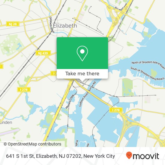 Mapa de 641 S 1st St, Elizabeth, NJ 07202