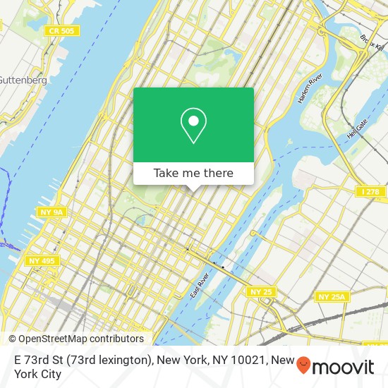 E 73rd St (73rd lexington), New York, NY 10021 map