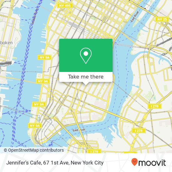 Mapa de Jennifer's Cafe, 67 1st Ave