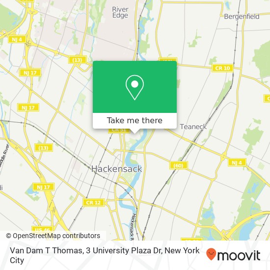 Mapa de Van Dam T Thomas, 3 University Plaza Dr