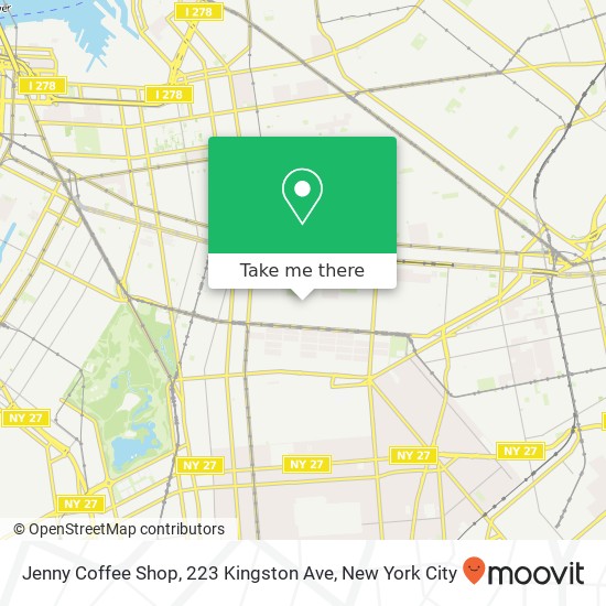 Mapa de Jenny Coffee Shop, 223 Kingston Ave
