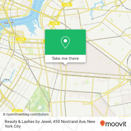 Mapa de Beauty & Lashes by Jewel, 450 Nostrand Ave