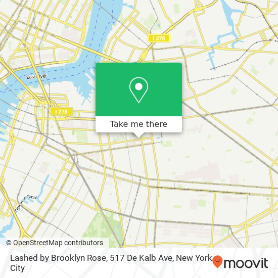 Mapa de Lashed by Brooklyn Rose, 517 De Kalb Ave