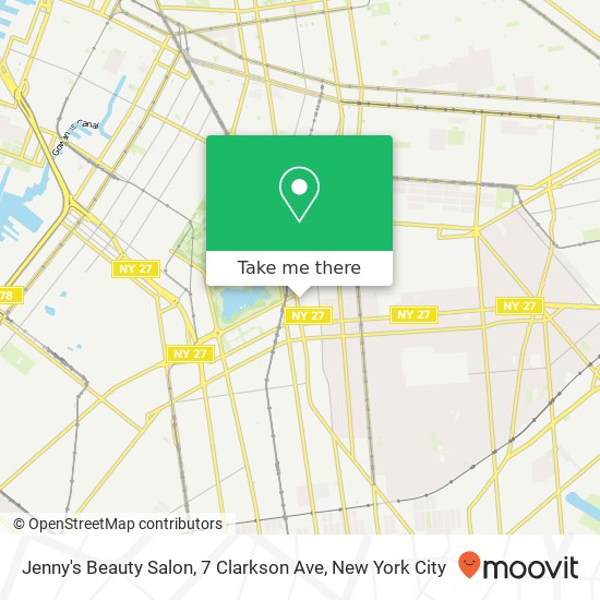 Mapa de Jenny's Beauty Salon, 7 Clarkson Ave