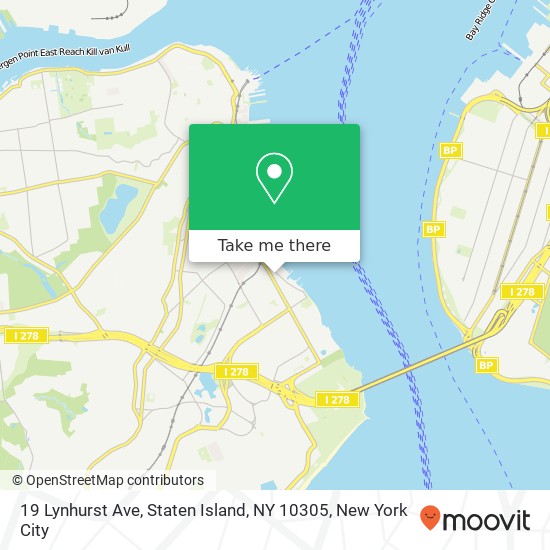 Mapa de 19 Lynhurst Ave, Staten Island, NY 10305