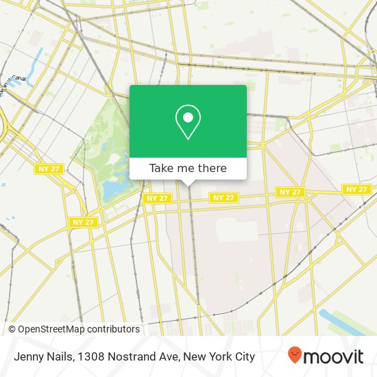 Mapa de Jenny Nails, 1308 Nostrand Ave