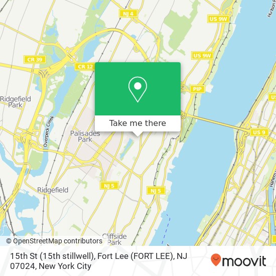 Mapa de 15th St (15th stillwell), Fort Lee (FORT LEE), NJ 07024