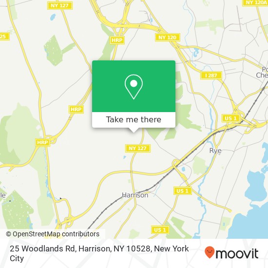Mapa de 25 Woodlands Rd, Harrison, NY 10528