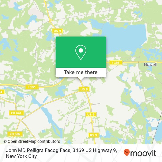 Mapa de John MD Pelligra Facog Facs, 3469 US Highway 9