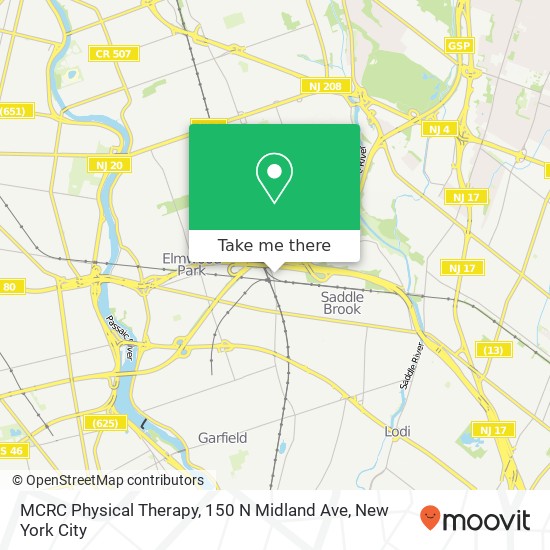 MCRC Physical Therapy, 150 N Midland Ave map