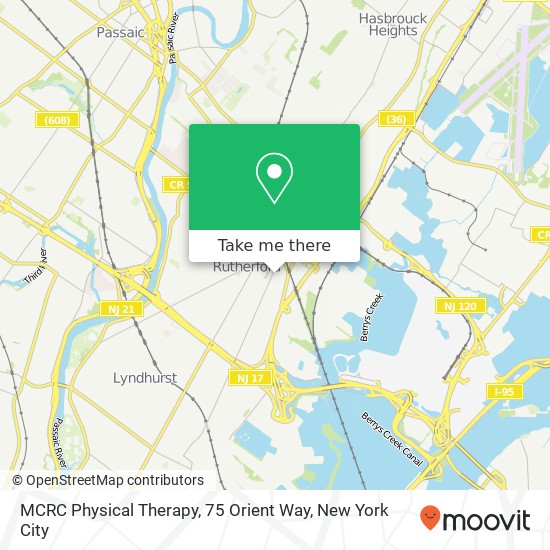 Mapa de MCRC Physical Therapy, 75 Orient Way