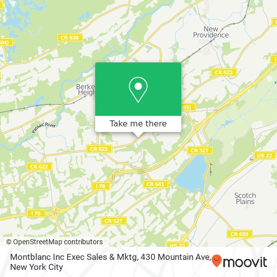 Mapa de Montblanc Inc Exec Sales & Mktg, 430 Mountain Ave