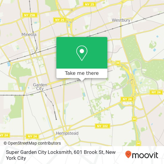 Super Garden City Locksmith, 601 Brook St map