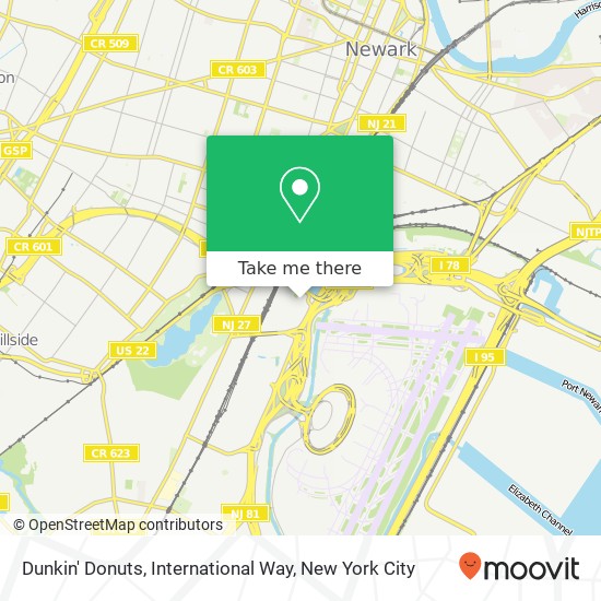 Mapa de Dunkin' Donuts, International Way