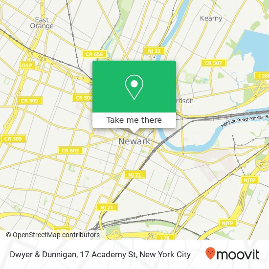 Mapa de Dwyer & Dunnigan, 17 Academy St