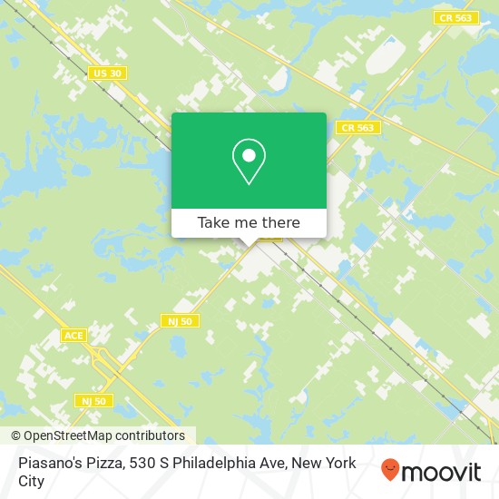 Mapa de Piasano's Pizza, 530 S Philadelphia Ave