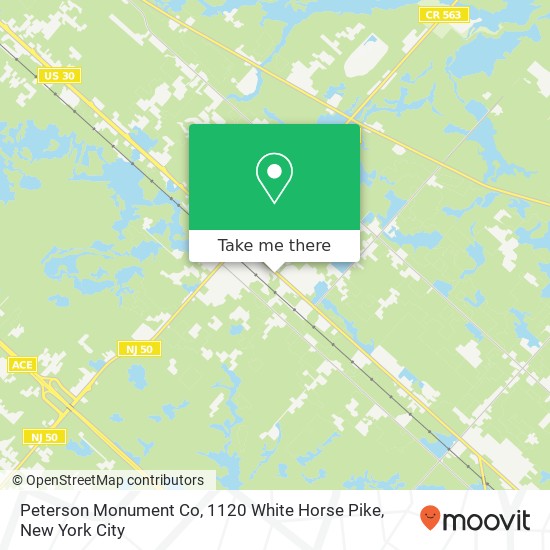 Peterson Monument Co, 1120 White Horse Pike map