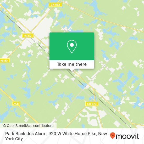 Park Bank des Alarm, 920 W White Horse Pike map