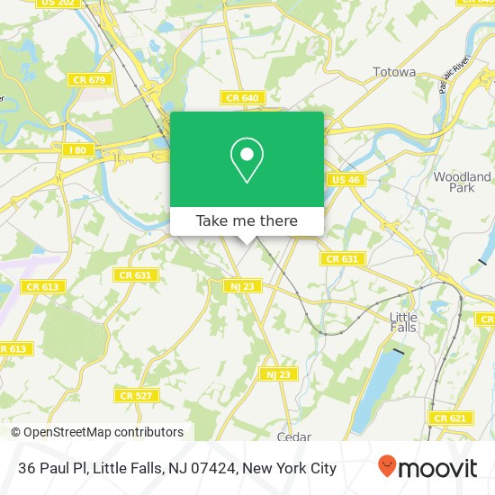 Mapa de 36 Paul Pl, Little Falls, NJ 07424