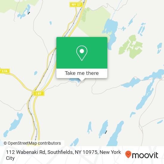 Mapa de 112 Wabenaki Rd, Southfields, NY 10975