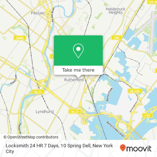 Locksmith 24 HR 7 Days, 10 Spring Dell map