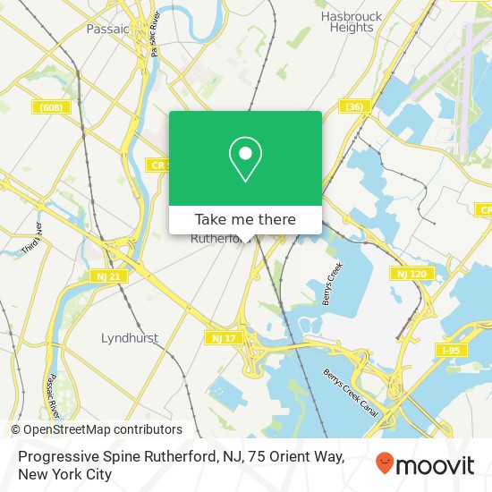 Mapa de Progressive Spine Rutherford, NJ, 75 Orient Way