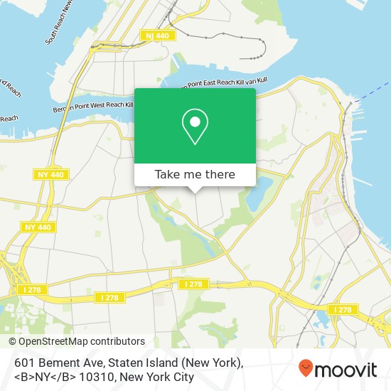 601 Bement Ave, Staten Island (New York), <B>NY< / B> 10310 map