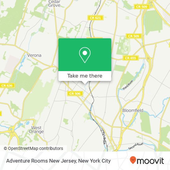 Mapa de Adventure Rooms New Jersey