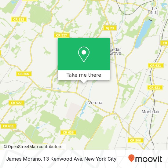 Mapa de James Morano, 13 Kenwood Ave