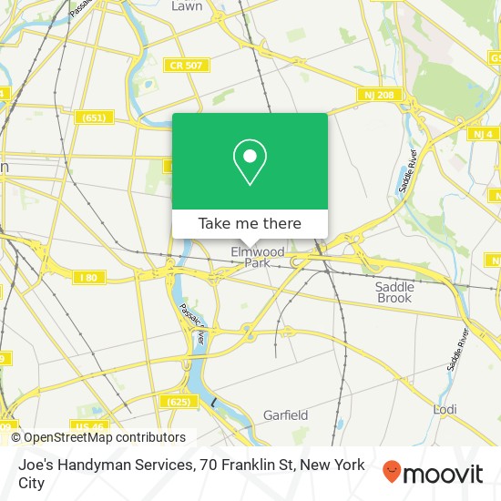 Mapa de Joe's Handyman Services, 70 Franklin St