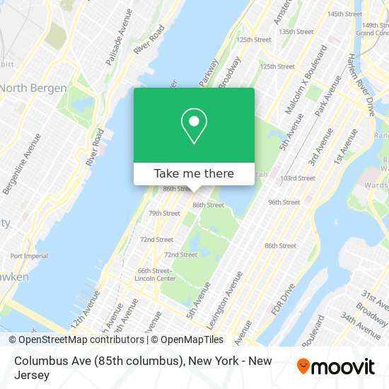 Columbus Ave (85th columbus) map