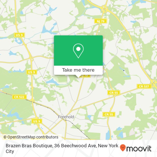 Mapa de Brazen Bras Boutique, 36 Beechwood Ave
