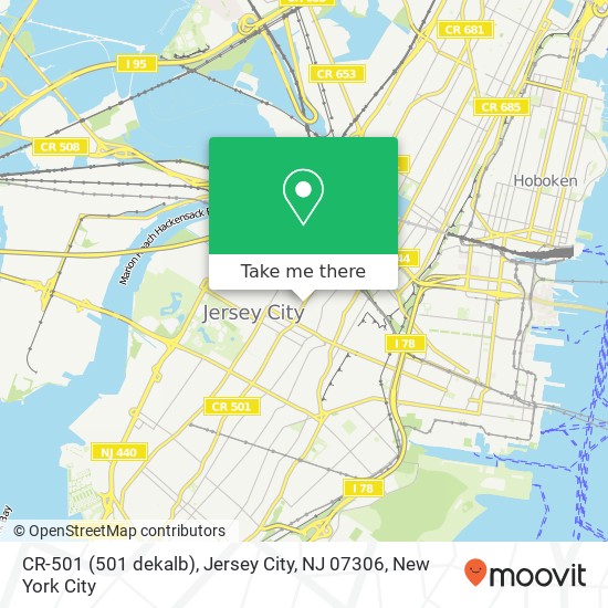 Mapa de CR-501 (501 dekalb), Jersey City, NJ 07306