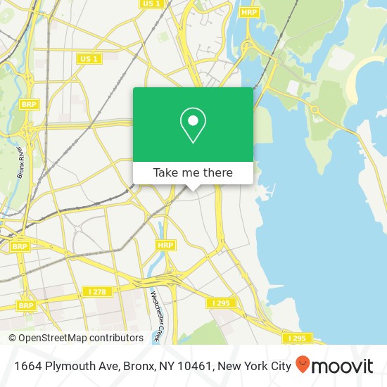 Mapa de 1664 Plymouth Ave, Bronx, NY 10461