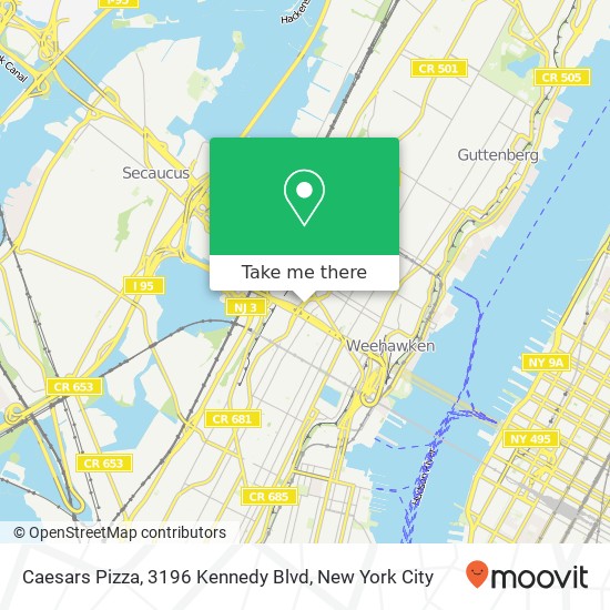 Mapa de Caesars Pizza, 3196 Kennedy Blvd