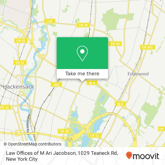 Mapa de Law Offices of M Ari Jacobson, 1029 Teaneck Rd