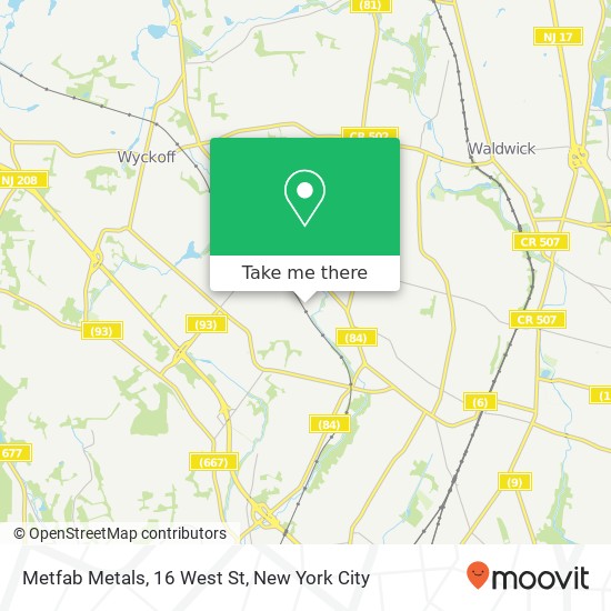 Mapa de Metfab Metals, 16 West St