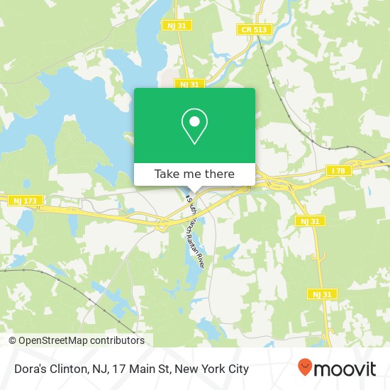 Dora's Clinton, NJ, 17 Main St map