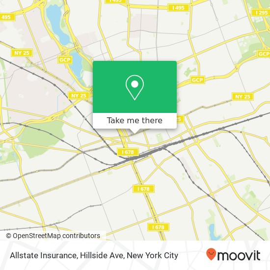 Allstate Insurance, Hillside Ave map