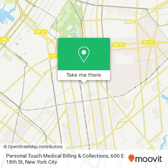 Mapa de Personal Touch Medical Billing & Collections, 600 E 18th St