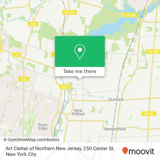Mapa de Art Center of Northern New Jersey, 250 Center St
