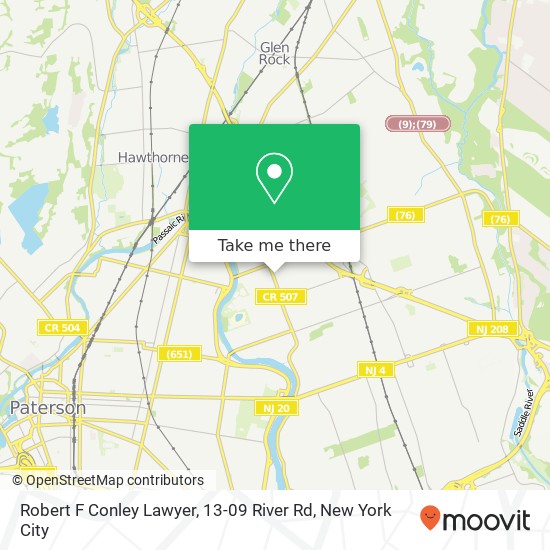 Mapa de Robert F Conley Lawyer, 13-09 River Rd
