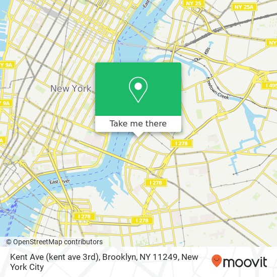 Mapa de Kent Ave (kent ave 3rd), Brooklyn, NY 11249