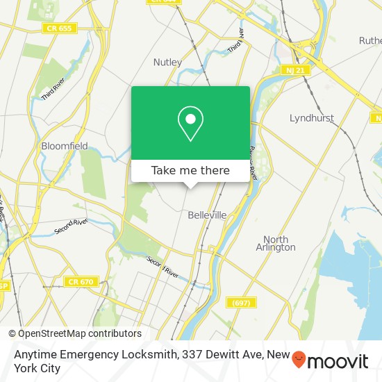 Mapa de Anytime Emergency Locksmith, 337 Dewitt Ave