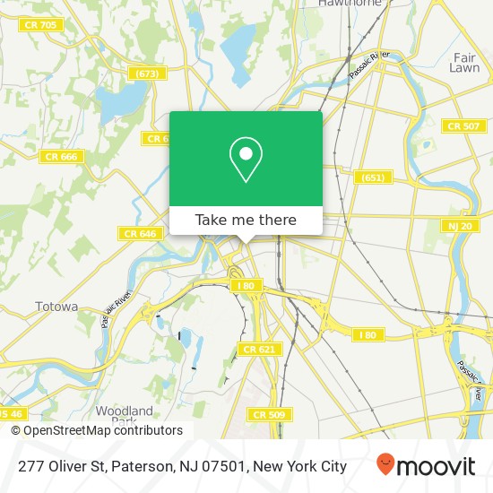 Mapa de 277 Oliver St, Paterson, NJ 07501